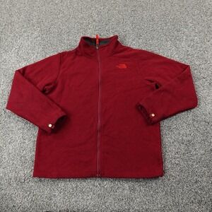 North Face Sweater Boys Large 14/16 Red Fleece Outdoor Zip Sweatshirt Casual